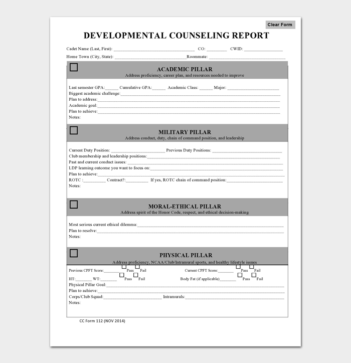 Army Counseling Form