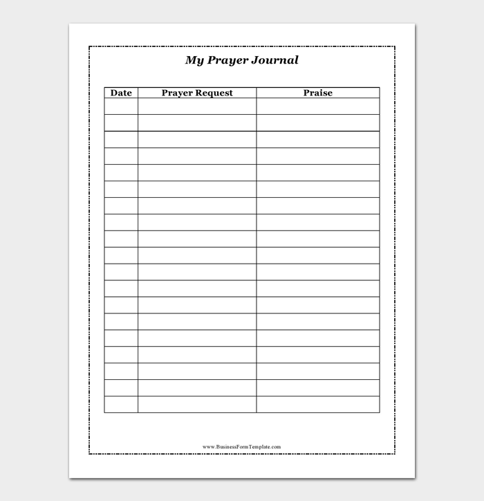Prayer Journal Template (Kids/Adult)