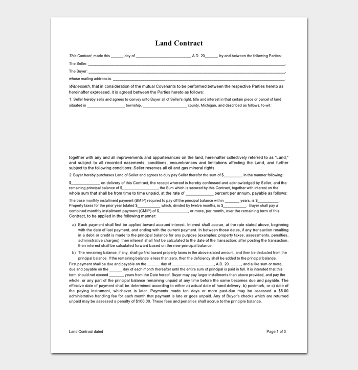  Professional Land Contract Form