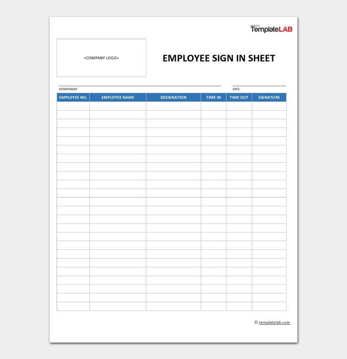 Sign Up Sheet & Sign In Sheet Template